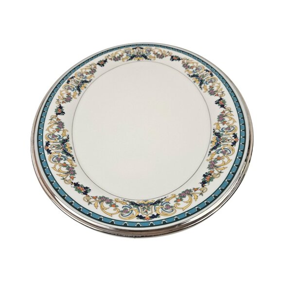Lenox Fair Lady China Oval Serving Platter 16in Floral Scrolls Platinum Trim USA - Picture 3 of 9